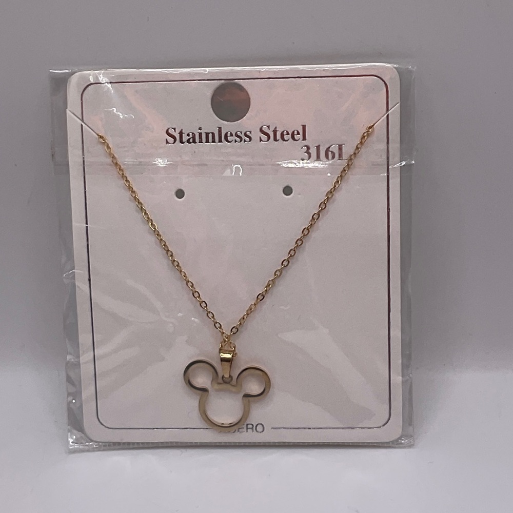 Fashion Jewelry Gold Mickey Pendant Necklace